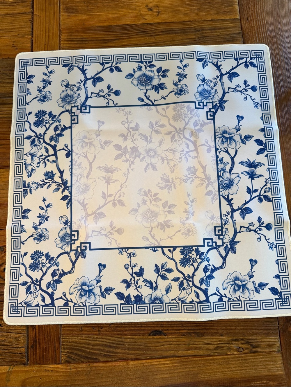 Blue Floral travel mahjong mat